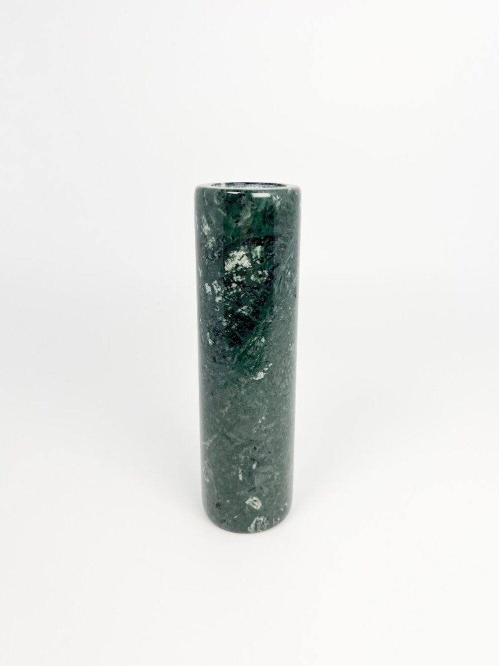 Vintage green marble bud vase